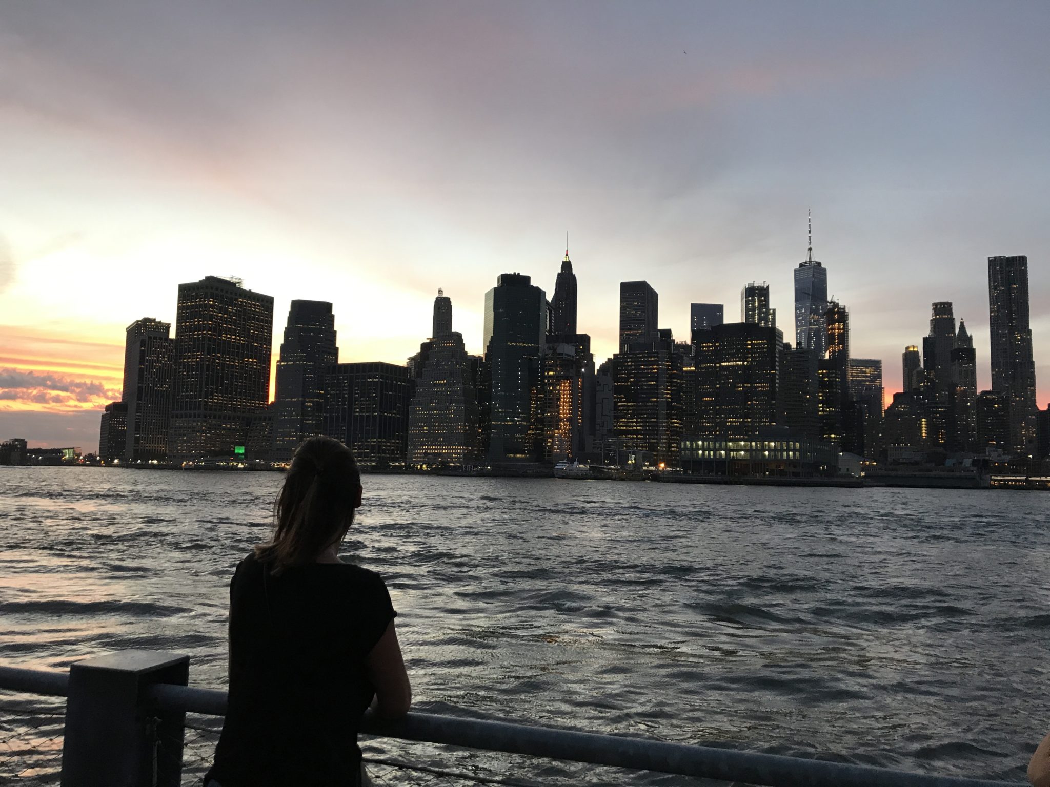 New York et le coucher de soleil depuis Battery Park